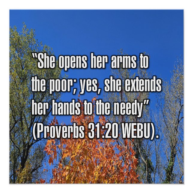 Póster Proverbios 31:20 WEBU (Anverso)