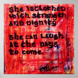 Póster Proverbios 31:25 - Está vestida de fuerza