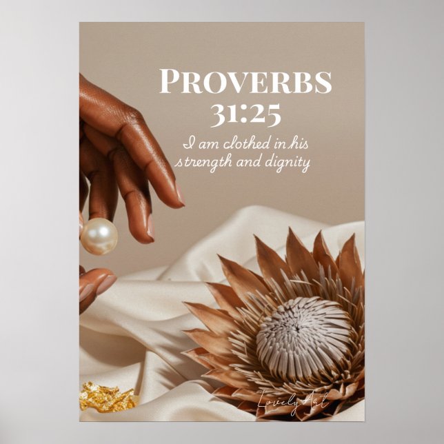 Póster Proverbios 31:25 Regalo de Mujer Empoderada para E (Frente)