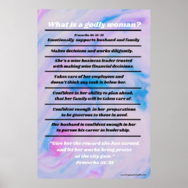 Póster Proverbios 31 mujer, Biblia cristiana ideal para l