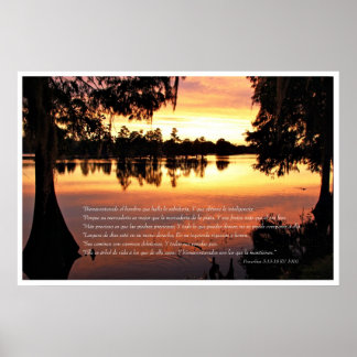 Póster Proverbios 3: 13-18 con árboles