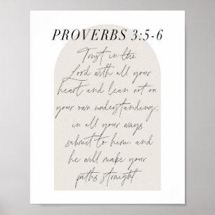 Póster Proverbios 3:5-6 Arco Boho Beige