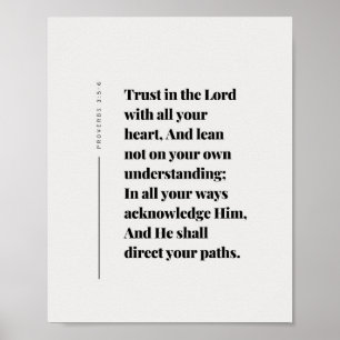 Póster Proverbios 3:5-6 Confía en el Señor