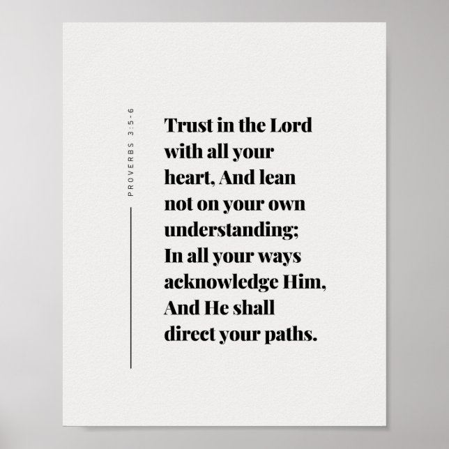 Póster Proverbios 3:5-6 Confía en el Señor (Frente)
