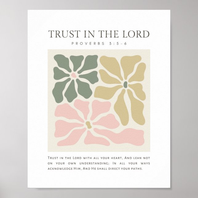 Póster Proverbios 3:5-6 Confía en el Señor (Frente)