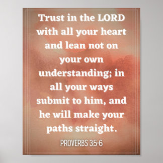 Póster Proverbios 3:5-6 poster