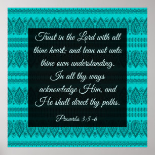Póster Proverbios 3:5-6 poster