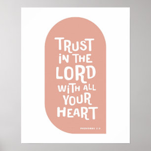 Póster Proverbios 3:5 Confiar en el Señor con todo tu cor