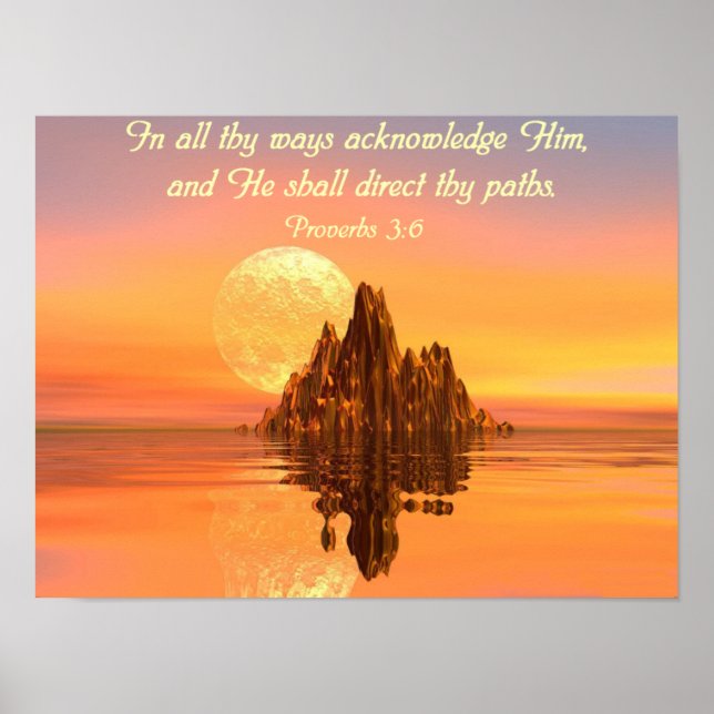 Póster Proverbios 3:6 Biblia versus Poster cristiano (Frente)