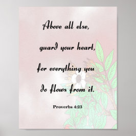 Póster Proverbios 4:23, cuida tu corazón