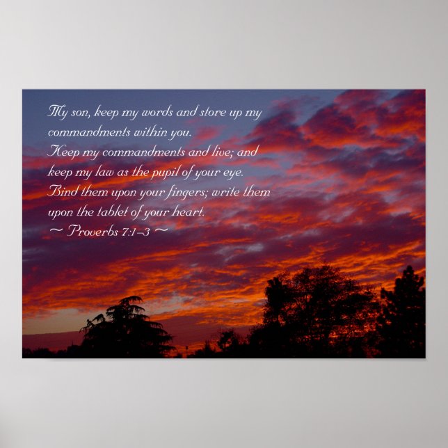 Póster Proverbios 7:1-3 (Frente)