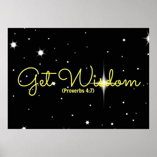 Póster Proverbios versículo de la Biblia Obtén Viuda (Frente)