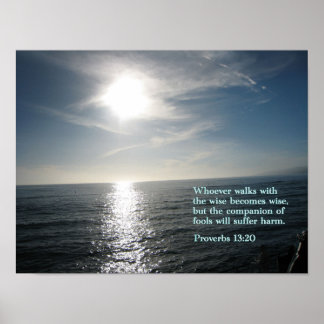 Póster Proverbs 13:20 Sunset