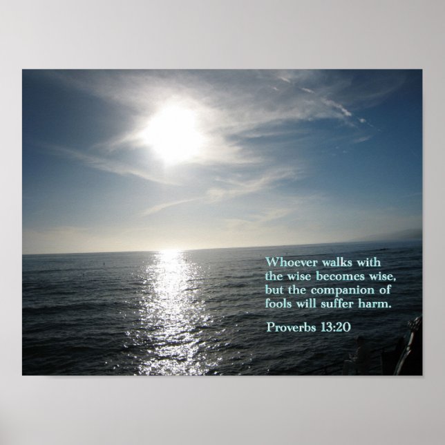 Póster Proverbs 13:20 Sunset (Frente)