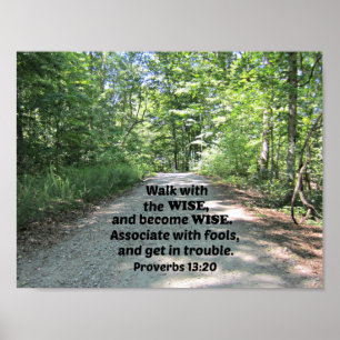 Póster Proverbs 13:20 Walk with the wise and become wise.