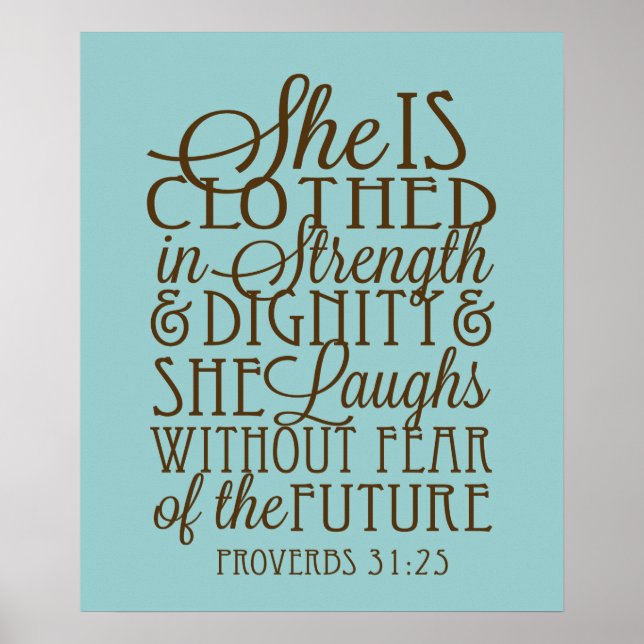 Póster Proverbs 31 - Clothed in Strength & Dignity Brown (Frente)