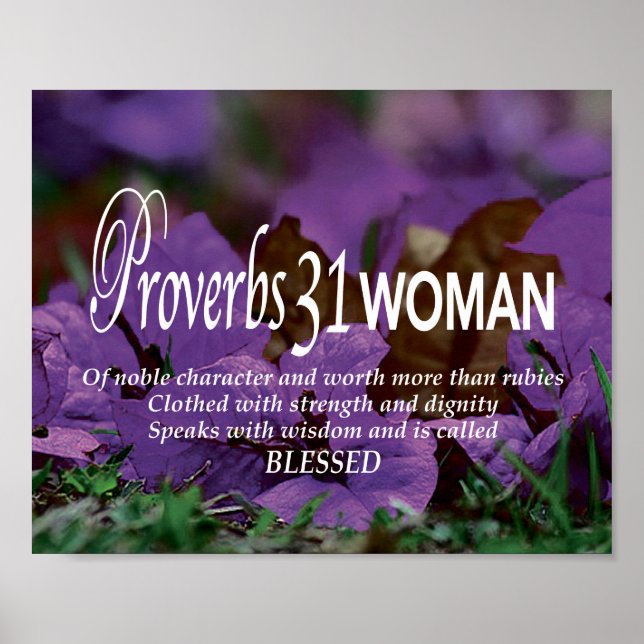 Póster PROVERBS 31 MUJER Inspirador cristiana (Frente)