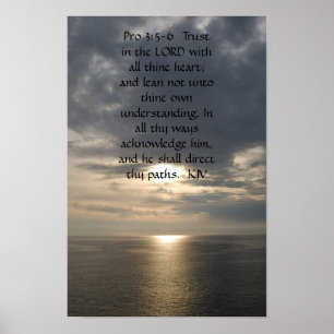Póster Proverbs 3:5- 6 poster