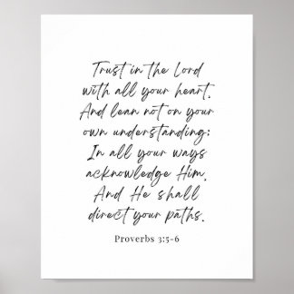 Póster Proverbs 3:5-6 Trust in the Lord