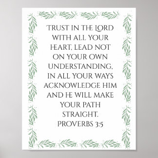 Póster Proverbs 3:5 Poster