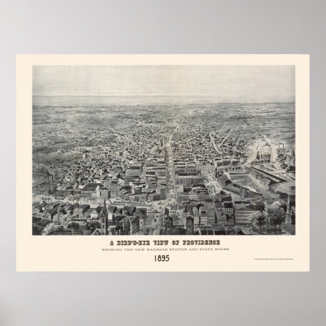Póster Providence, RI Panoramic Map - 1894 (Frente)