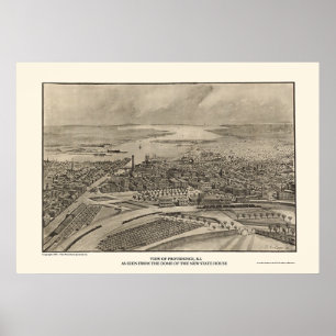 Póster Providence, RI Panoramic Map - 1896
