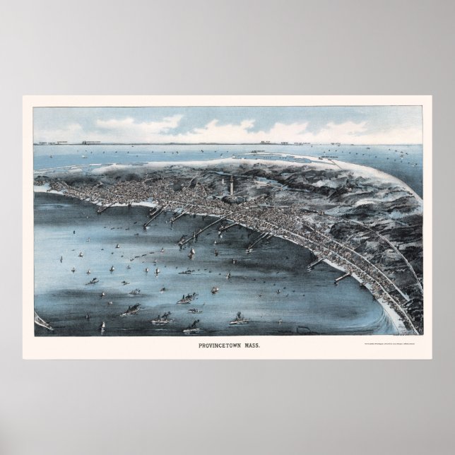 Póster Provincetown, MAMÁES Mapa Panorámico - 1910 (Frente)