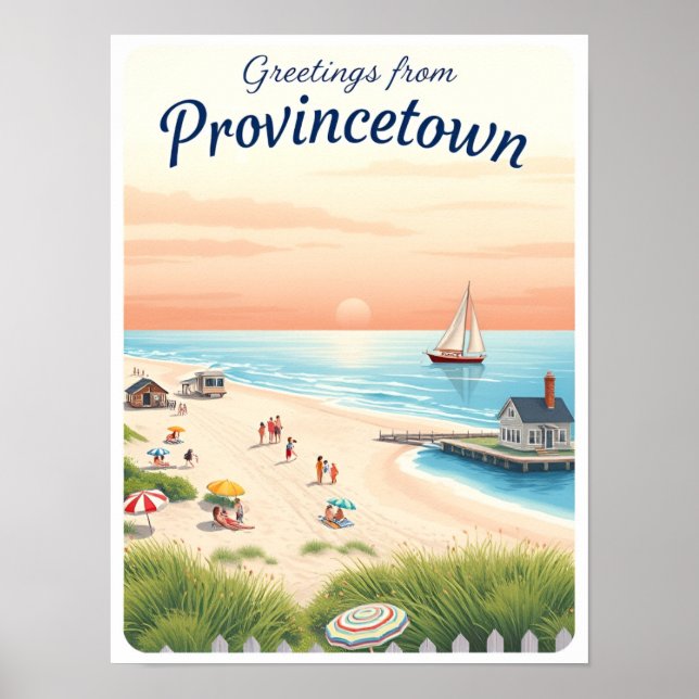 Póster Provincetown, Massachusetts – Cape Cod Beaches (Frente)