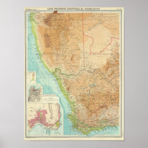 Póster Provincia de cabo, Transvaal, sección occidental