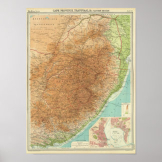 Póster Provincia del Cabo, Transvaal, sección oriental