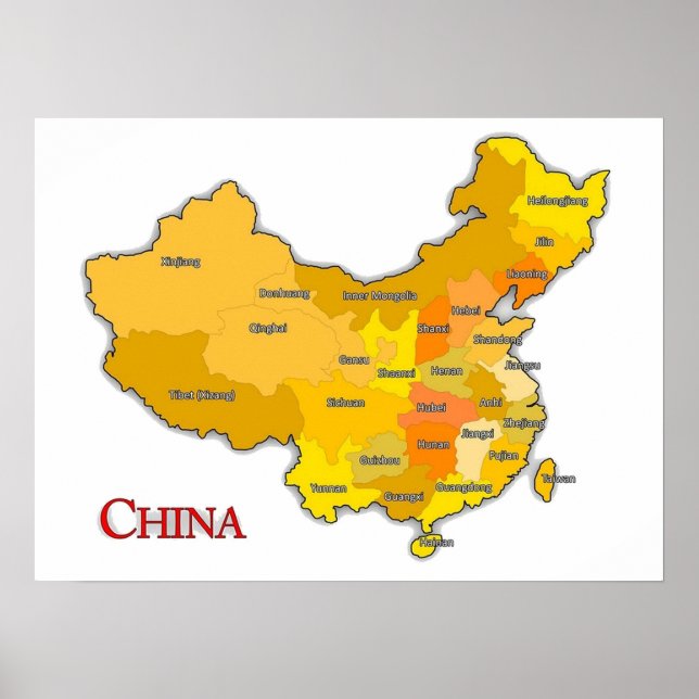 PÓSTER PROVINCIAS DE CHINA (Frente)