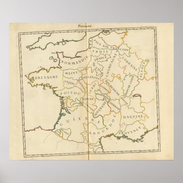 Póster Provincias de Francia (Frente)