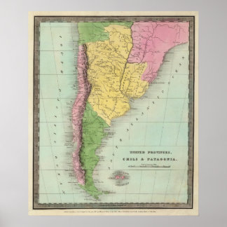 Póster Provincias Unidas, Chile y Patagonia