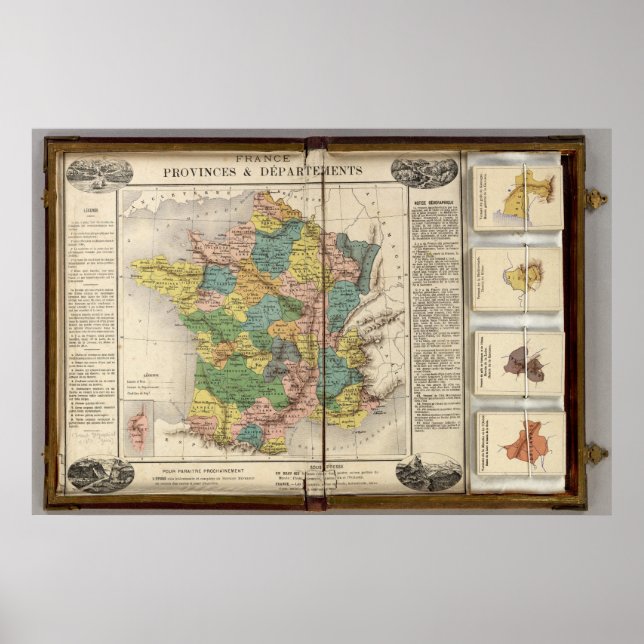 Póster Provincias y Departamentos de Francia (Frente)