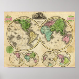 Póster Proyección global mundial
