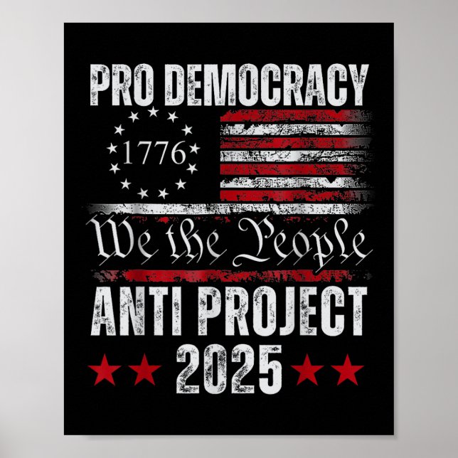 Póster Proyecto Anti-Democracia Pro Proyecto 2025 Stop 20 (Frente)