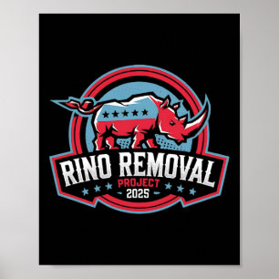 Póster Proyecto de eliminación de rinos Rrp Divertido Tru
