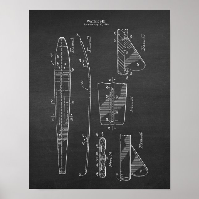 Póster Proyecto de esquí acuático vintage art. 6 (Frente)