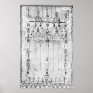 Póster Proyecto para la Catedral, elevación del oeste