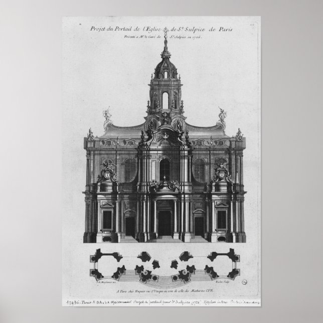 Póster Proyecto para la iglesia de Saint-Sulpice (Frente)