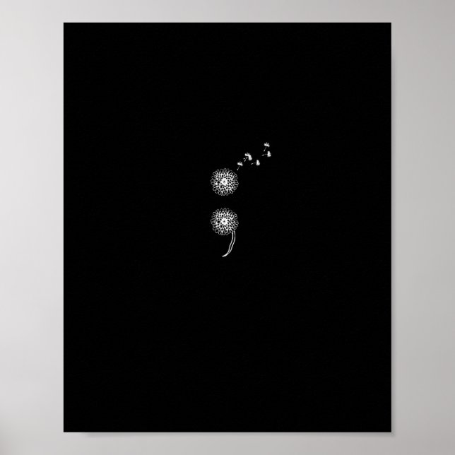 Póster Proyecto Semicolón Prevención del suicidio bola de (Frente)