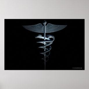 Póster Proyector en un caduceo médico