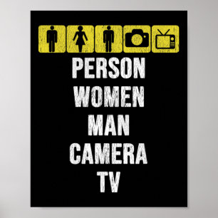 Póster Prueba Cognitiva Persona Mujer Hombre Cámara Tv Di