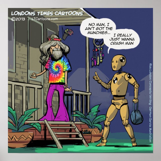 Póster Prueba de choque Poster divertida de Hippie (Frente)