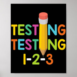 Póster Prueba de examen de día del profesor 1-2-3