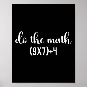 Póster Prueba de Matemáticas Divertida Hazlo Profesor de 