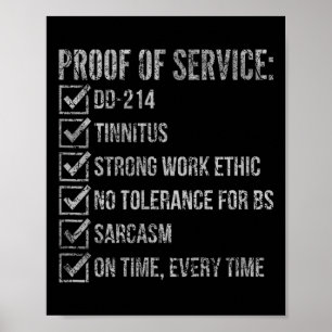 Póster Prueba de servicio dd-214 tinnitus buen trabajoPru