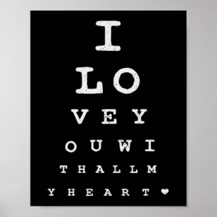 Póster Prueba ocular Te Amo Con Todo Mi Corazón Valentine