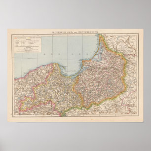 Póster Prusia de Ost u Westpreussen, del este y del oeste
