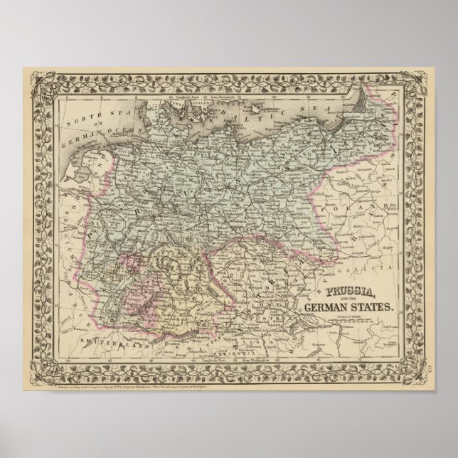 Póster Prusia, Estados de Alemania (Frente)